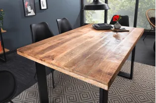 Table à manger Iron Craft 120 cm en manguier massif — Adeniahome 2