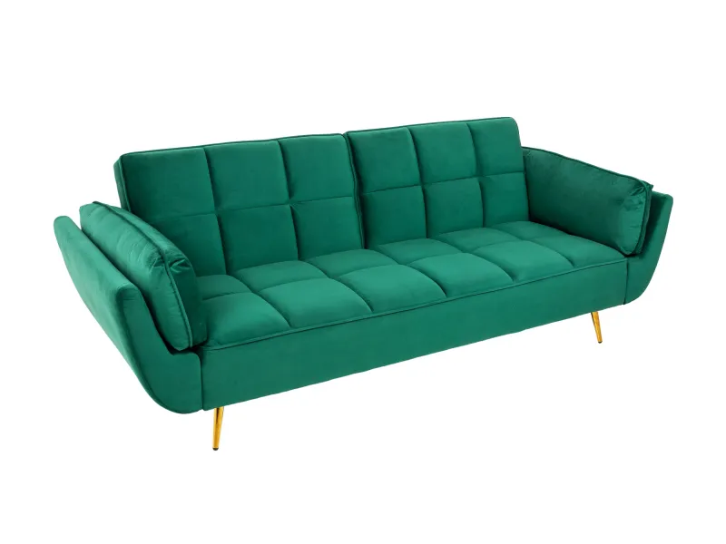 Canapé convertible Boutique 215 cm velours vert émeraude — Adeniahome