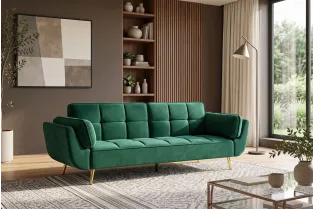 Canapé convertible Boutique 215 cm velours vert émeraude — Adeniahome