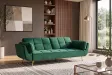 Canapé convertible Boutique 215 cm velours vert émeraude — Adeniahome