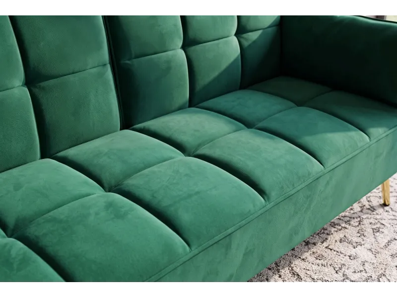 Canapé convertible Boutique 215 cm velours vert émeraude — Adeniahome