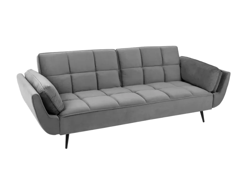 Canapé convertible Boutique 215 cm velours gris — Adeniahome