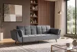 Canapé convertible Boutique 215 cm velours gris — Adeniahome