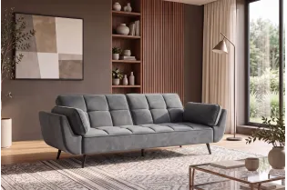 Canapé convertible Boutique 215 cm velours gris — Adeniahome 2