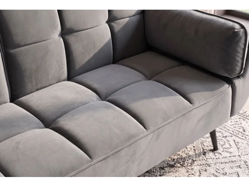 Canapé convertible Boutique 215 cm velours gris — Adeniahome
