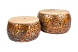 Tables basses gigognes Stone Mosaic en manguier et cuivre — Adeniahome