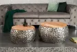 Tables basses gigognes Stone Mosaic en manguier massif — Set de 2