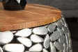 Tables basses gigognes Stone Mosaic en manguier massif — Set de 2