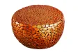 Table basse Stone Mosaic métal finition cuivre 75 cm