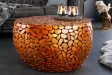 Table basse Stone Mosaic métal finition cuivre 75 cm