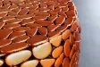 Table basse Stone Mosaic métal finition cuivre 75 cm