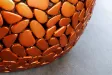 Table basse Stone Mosaic métal finition cuivre 75 cm