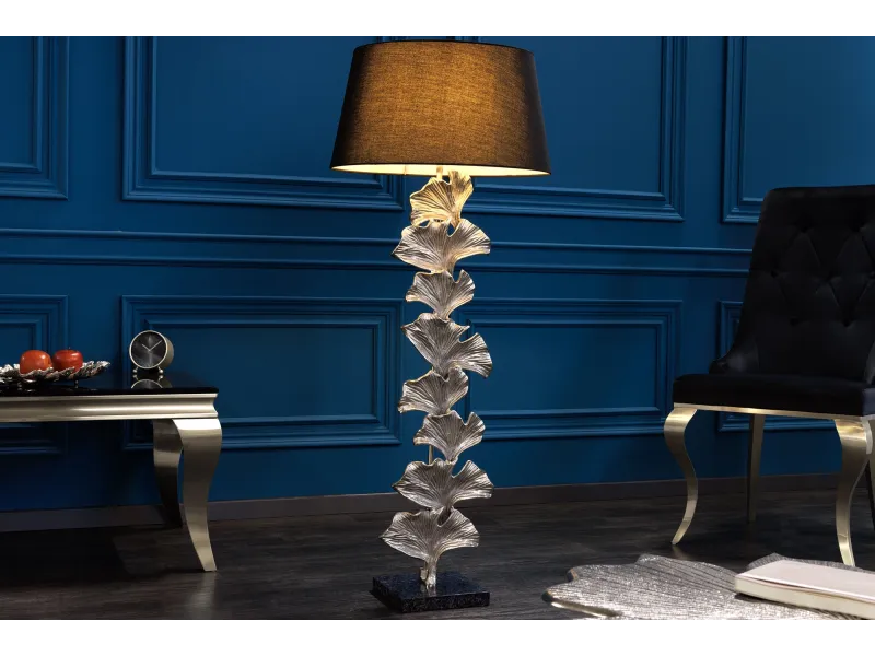 Lampadaire Ginkgo 95 cm aluminium argenté — Artisanal