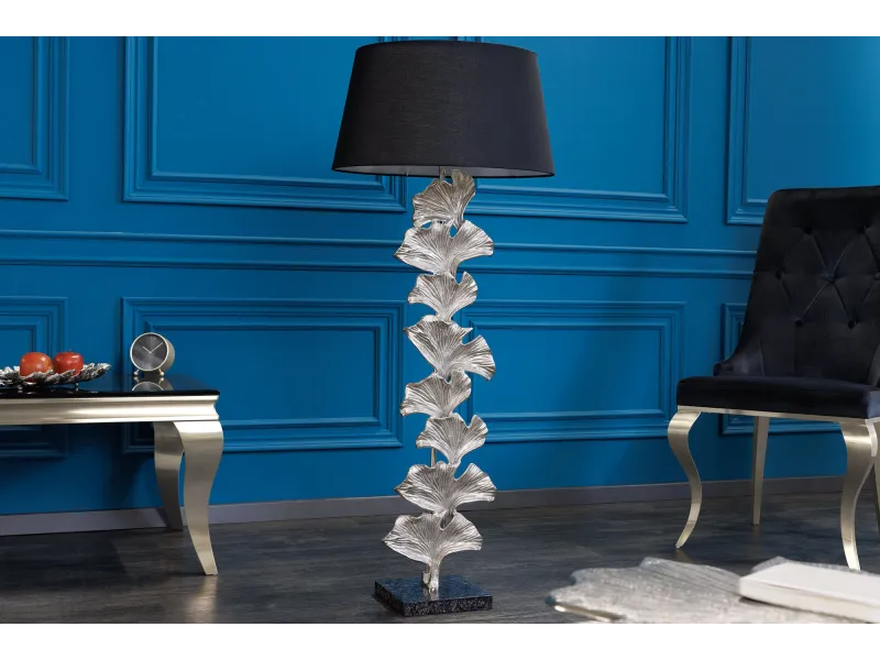 Lampadaire Ginkgo 95 cm aluminium argenté — Artisanal