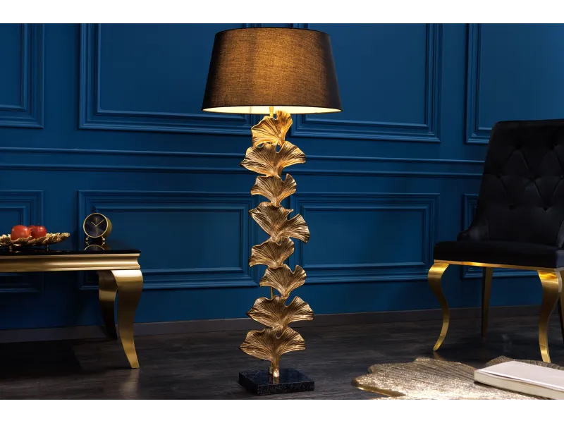 Lampadaire Ginkgo 95 cm aluminium doré — Artisanal