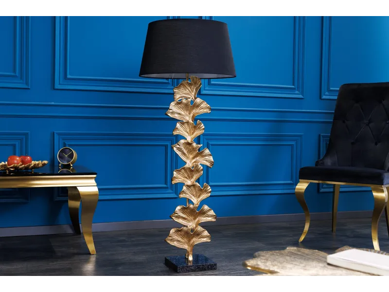 Lampadaire Ginkgo 95 cm aluminium doré — Artisanal