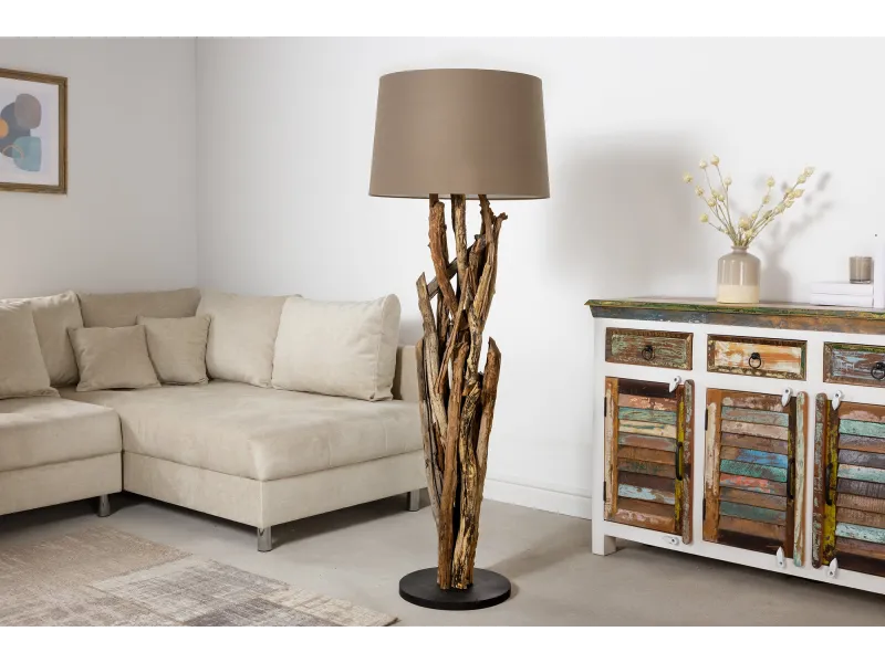 Lampadaire teck massif Wild Nature 150 cm — Adeniahome