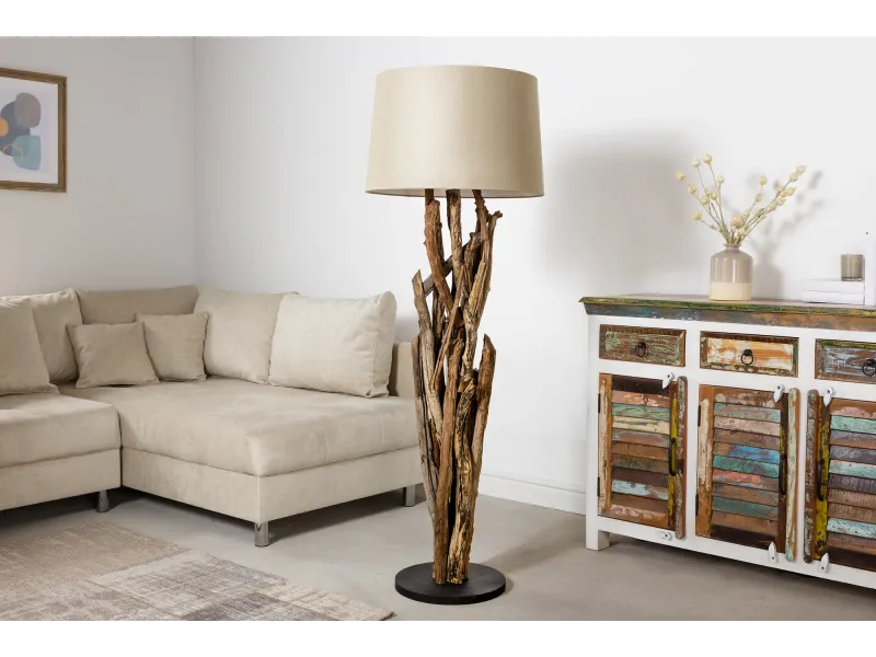 Lampadaire teck massif Wild Nature 150 cm — Adeniahome