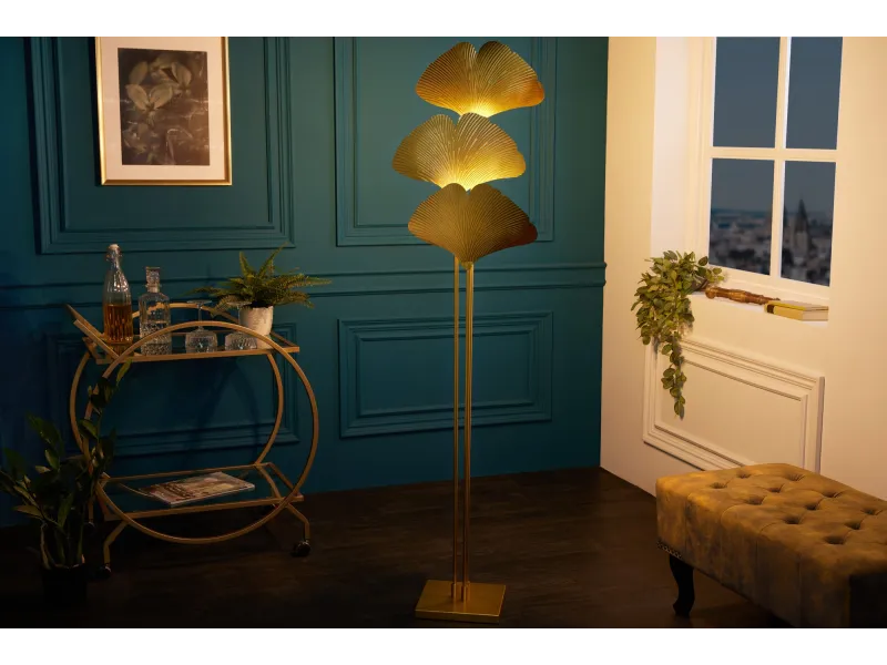 Lampadaire Ginkgo 160 cm doré — 3 lumières métal | Adeniahome