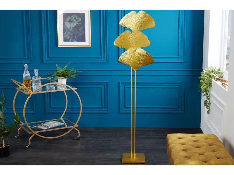 Lampadaire Ginkgo 160 cm doré — 3 lumières métal | Adeniahome