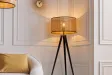 Lampadaire Wiener Geflecht 140 cm cannage naturel pieds noirs