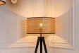 Lampadaire Wiener Geflecht 140 cm cannage naturel pieds noirs