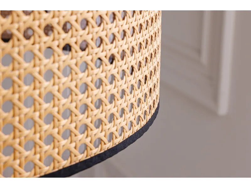 Lampadaire Wiener Geflecht 140 cm cannage naturel pieds noirs