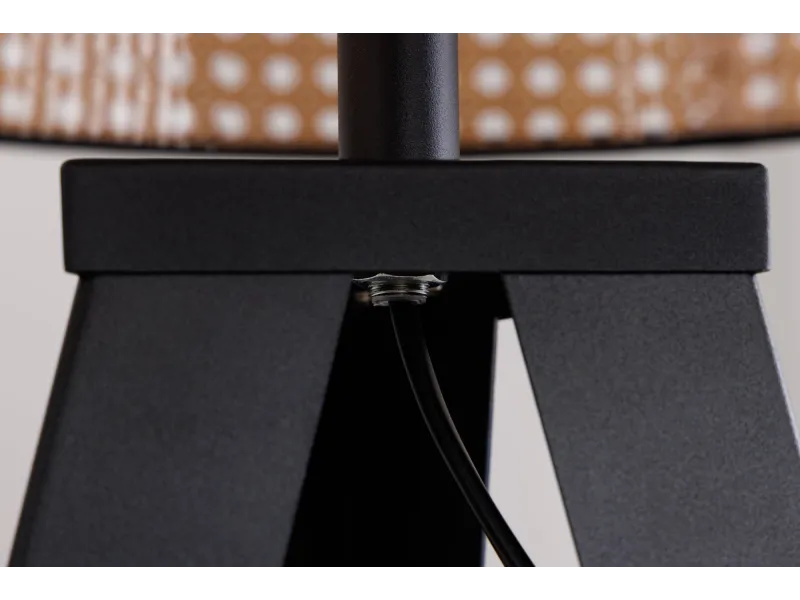 Lampadaire Wiener Geflecht 140 cm cannage naturel pieds noirs