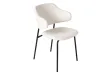 Chaise Tracy Alpine bouclé blanc pieds noirs — lot de 2