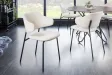 Chaise Tracy Alpine bouclé blanc pieds noirs — lot de 2