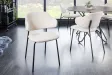 Chaise Tracy Alpine bouclé blanc pieds noirs — lot de 2