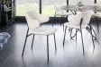 Chaise Tracy Alpine bouclé blanc pieds noirs — lot de 2