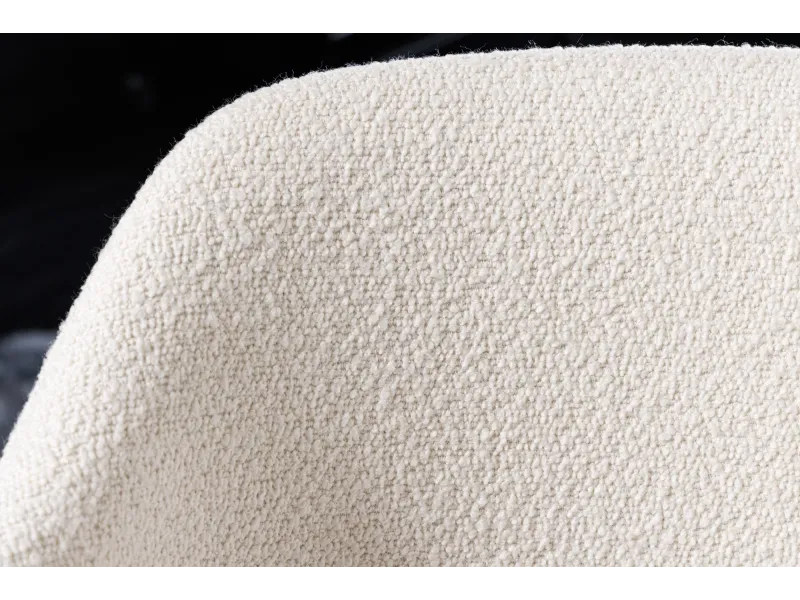 Chaise Tracy Alpine bouclé blanc pieds noirs — lot de 2