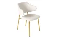 Chaise bouclette blanche pieds dorés Tracy Alpine — Lot de 2