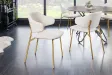 Chaise bouclette blanche pieds dorés Tracy Alpine — Lot de 2