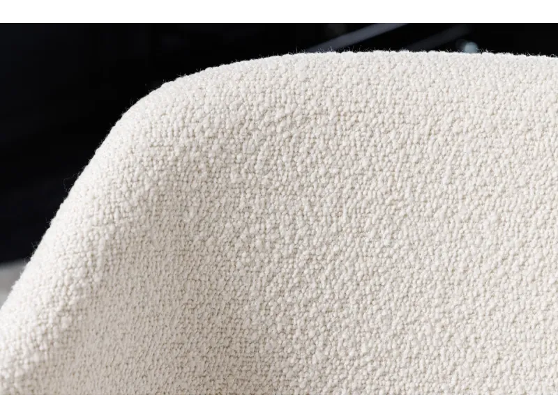 Chaise bouclette blanche pieds dorés Tracy Alpine — Lot de 2