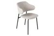 Chaise bouclette greige pieds noirs Tracy Alpine — Lot de 2