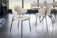 Chaise bouclette greige pieds noirs Tracy Alpine — Lot de 2