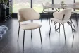 Chaise bouclette greige pieds noirs Tracy Alpine — Lot de 2