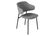 Chaise bouclette grise pieds noirs Tracy Alpine — Lot de 2