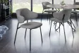 Chaise bouclette grise pieds noirs Tracy Alpine — Lot de 2