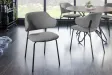 Chaise bouclette grise pieds noirs Tracy Alpine — Lot de 2
