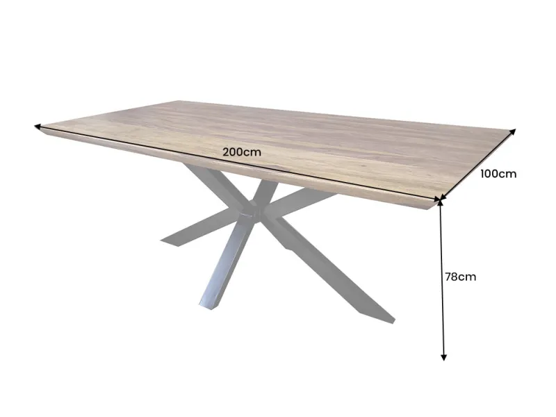 Table à manger sheesham massif 200 cm — Galaxie Space