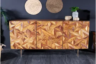 Buffet sheesham massif 145 cm pieds dorés — Alpine 2
