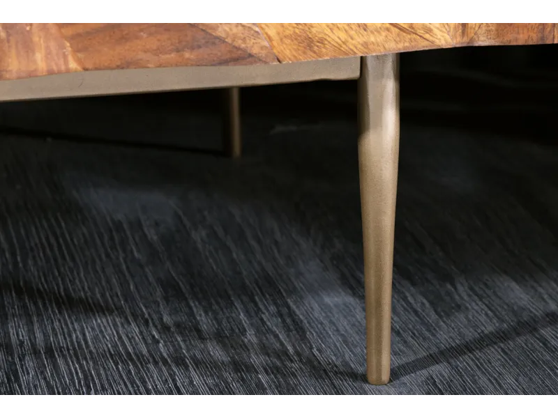 Buffet sheesham massif 145 cm pieds dorés — Alpine
