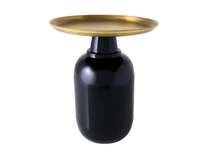 Table d'appoint Elegancia 50 cm — Plateau doré, structure noire