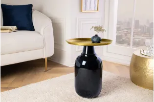 Table d'appoint Elegancia 50 cm — Plateau doré, structure noire 2
