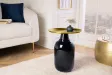 Table d'appoint Elegancia 50 cm — Plateau doré, structure noire