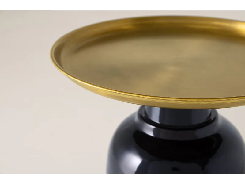 Table d'appoint Elegancia 50 cm — Plateau doré, structure noire