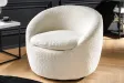 Fauteuil pivotant Alpine 360° en bouclé blanc — Confort & design